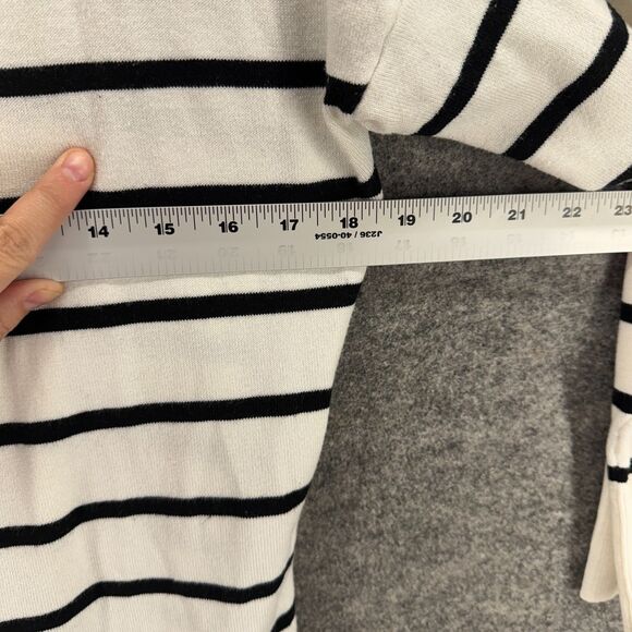 A New Day Cardigan Women M Medium White Striped Open Front Long Sleeve Acrylic - Picture 4 of 8